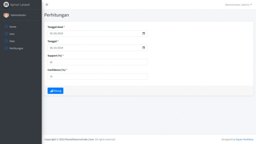 Source Code Data Mining Asosiasi Apriori Laravel