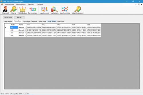 Source Code SPK Metode TOPSIS VB.Net