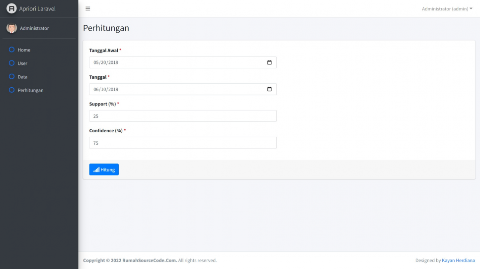 Source Code Data Mining Asosiasi Apriori Laravel