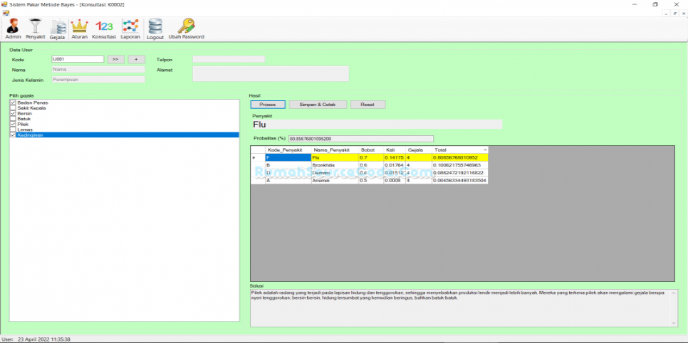 Source Code Sistem Pakar Metode Bayes VB.Net