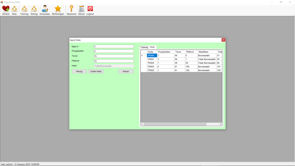 Source Code Klasifikasi Metode KNN VB