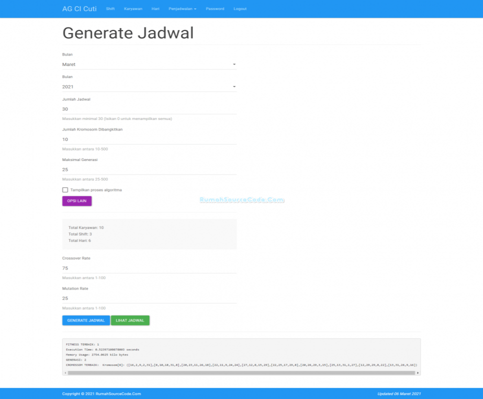 AG Jadwal Karyawan Perhitungan