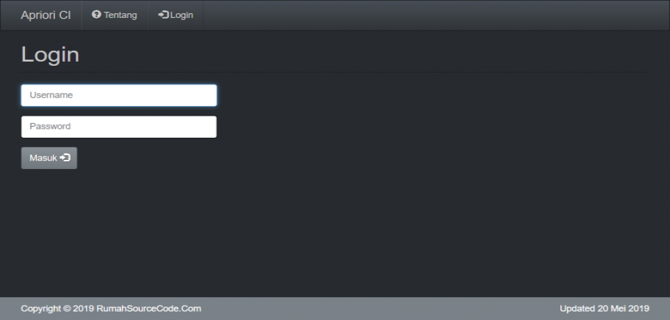 Data Mining Asosiasi Apriori CodeIgniter Login