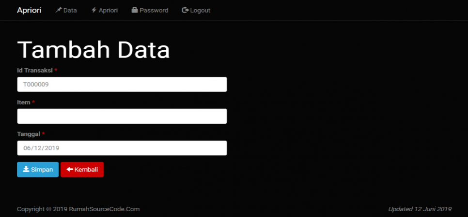 Data Mining Asosiasi Apriori Data Tambah