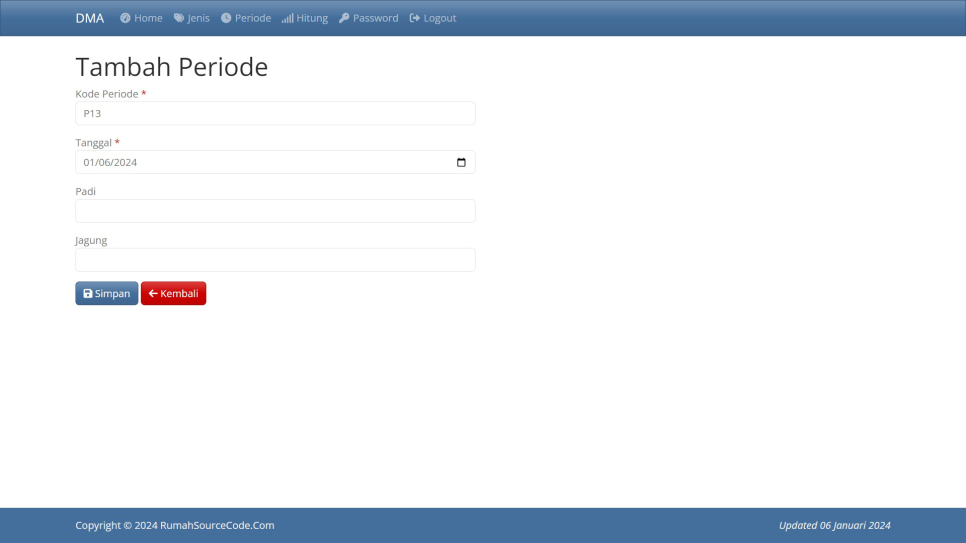 DMA PHP Periode Tambah