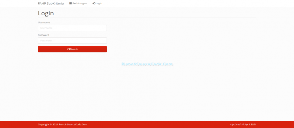 Fuzzy AHP Sub PHP Login