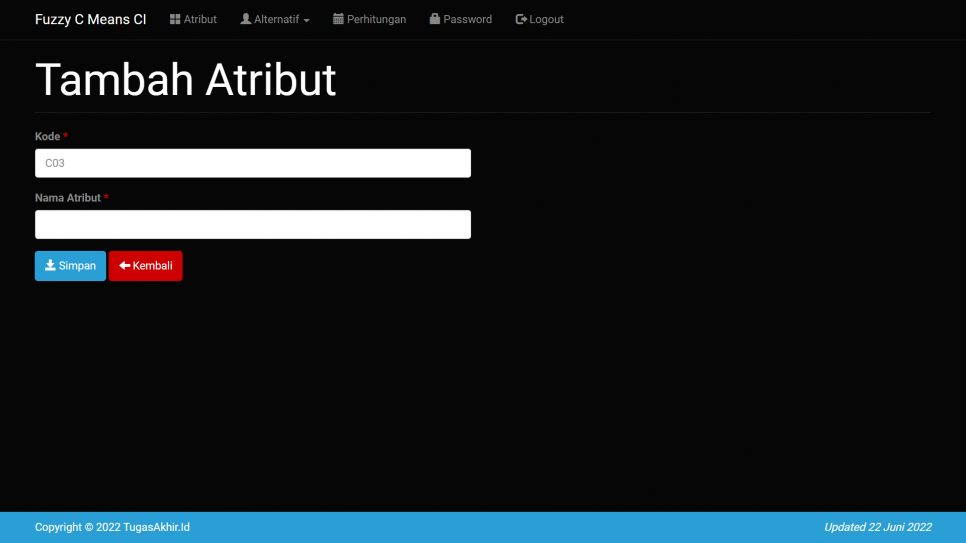Fuzzy C Means CI Atribut Tambah