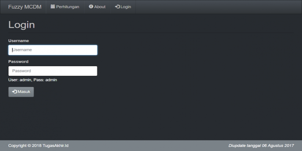 Fuzzy MCDM PHP Login