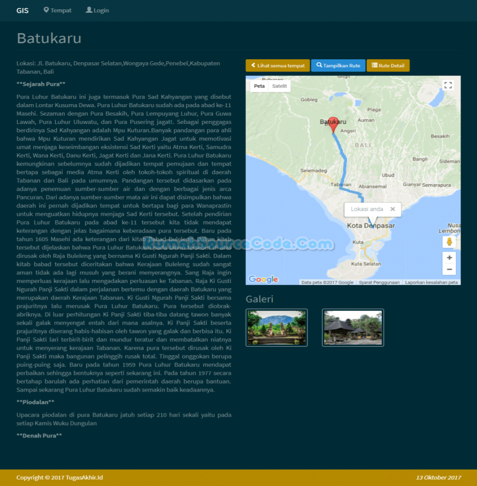 Sistem Informasi Geografis Tempat Detail