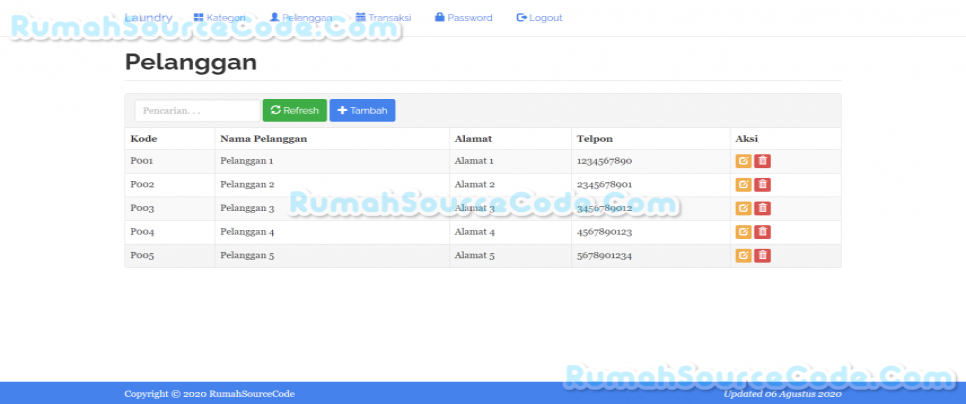 Source Code Laundry Pelanggan