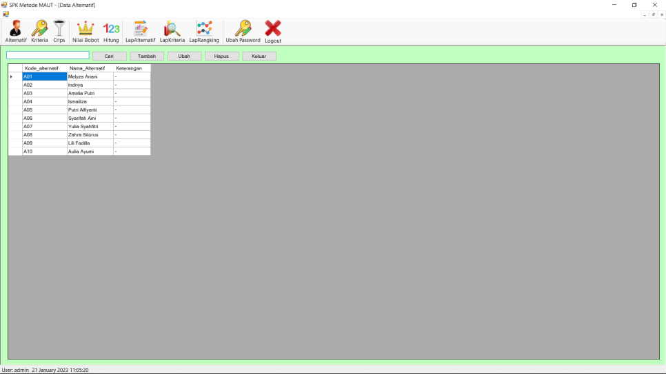 MAUT VB Alternatif