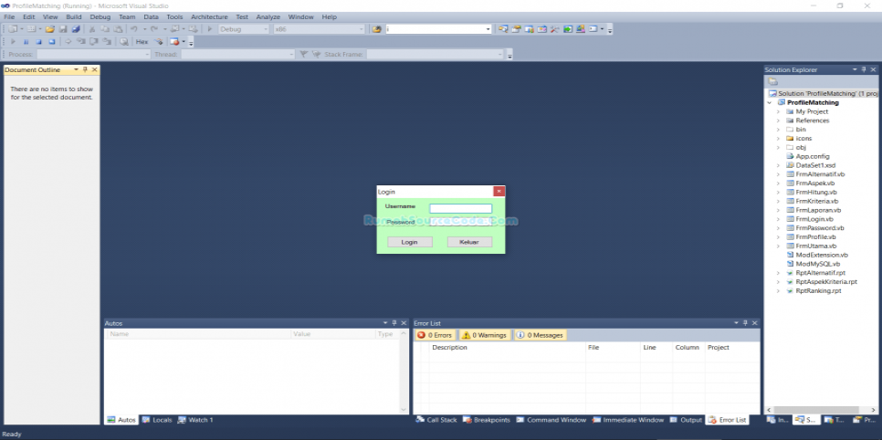 SPK Metode Profile Matching VB Form Login