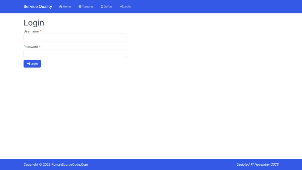 Service Quality PHP Login