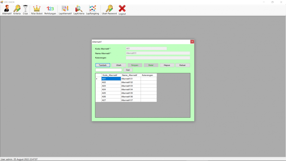 VIKOR VB Alternatif