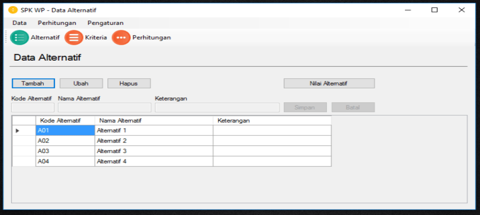 Weighted Product VB.Net Alternatif